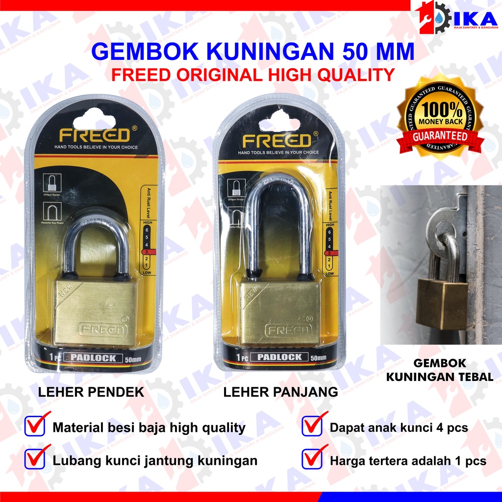 Soligen Gembok Pagar Anti Karat Maling Pager Besar Leher Panjang Pintu Rumah Gerbang Kuningan Gembok Kuningan Komputer Key Leher Panjang Pendek Soligen Varian 40MM 50MM 60MM Gembok Pintu Gembok Pagar Padlock