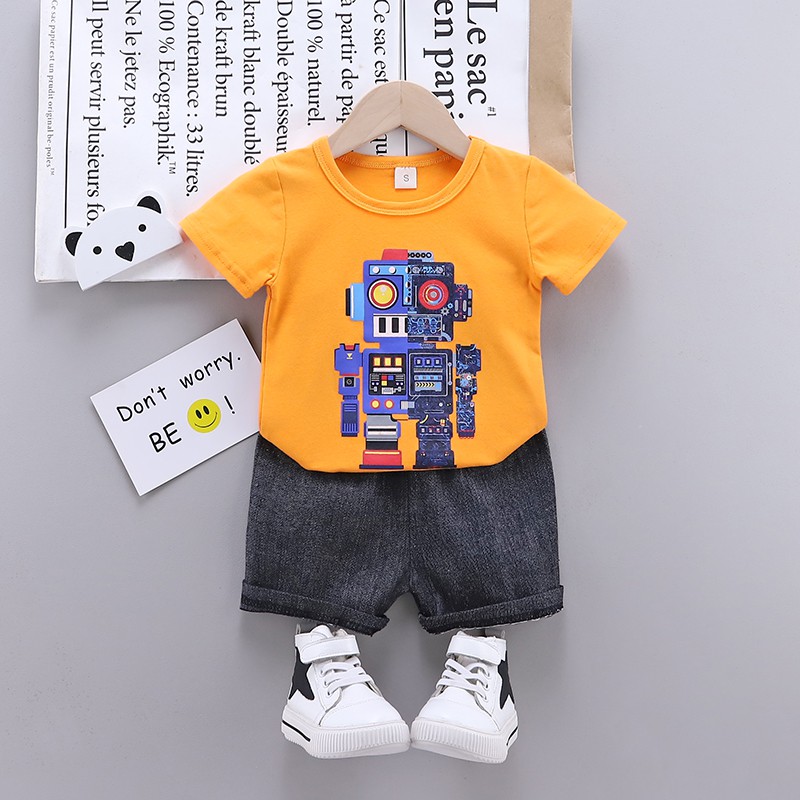 Setelan Pakaian Baju Celana Anak - Motif ROBOT 009 - 8 bulan - 4 tahun