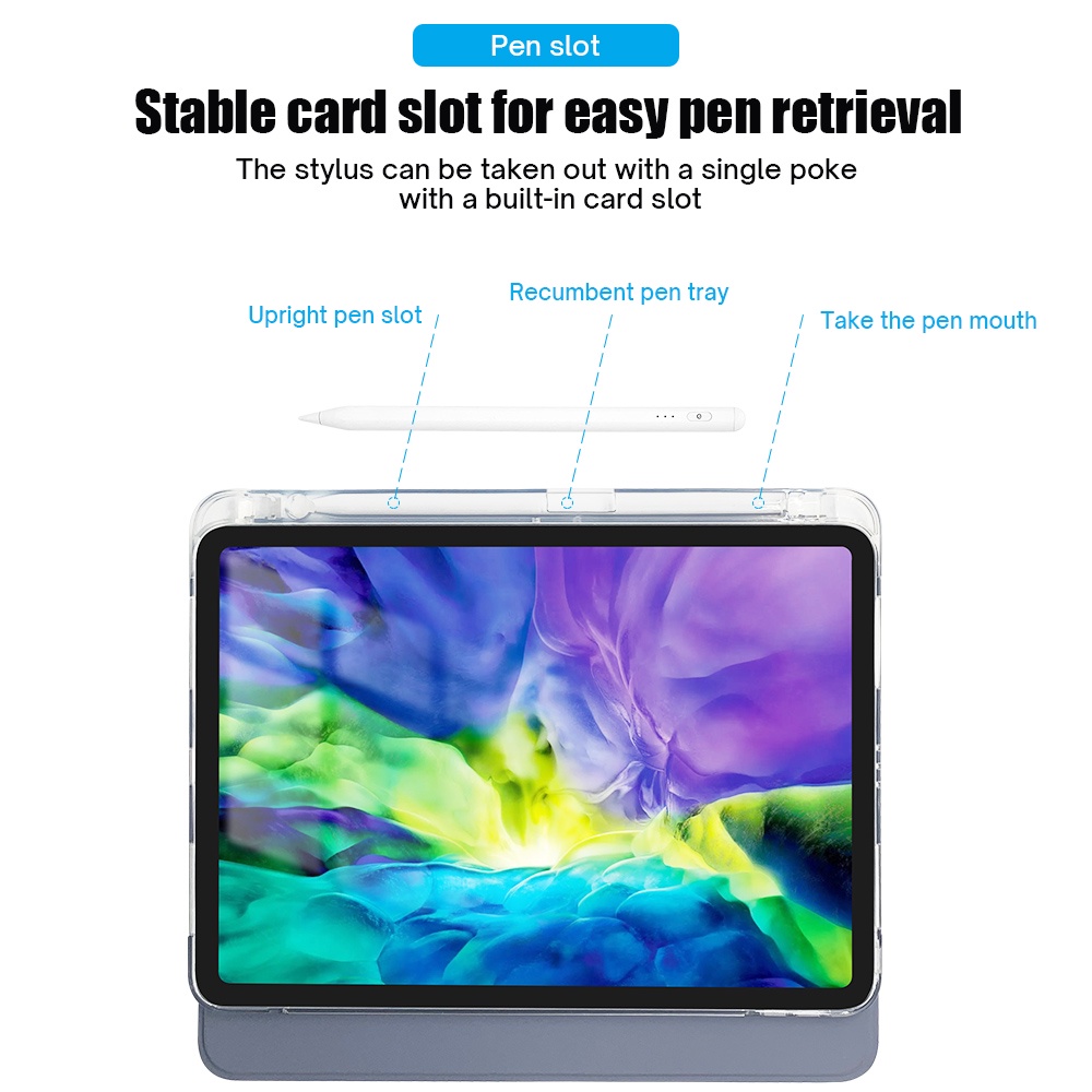 iPad Pro 11 Case with Pencil Holder M1 iPad Case for Pro 11 2020 2021 Smart Cover Auto Wake Sleep Magnetic Flip Cover iPad Pro11 2020 2021 Protective Shell