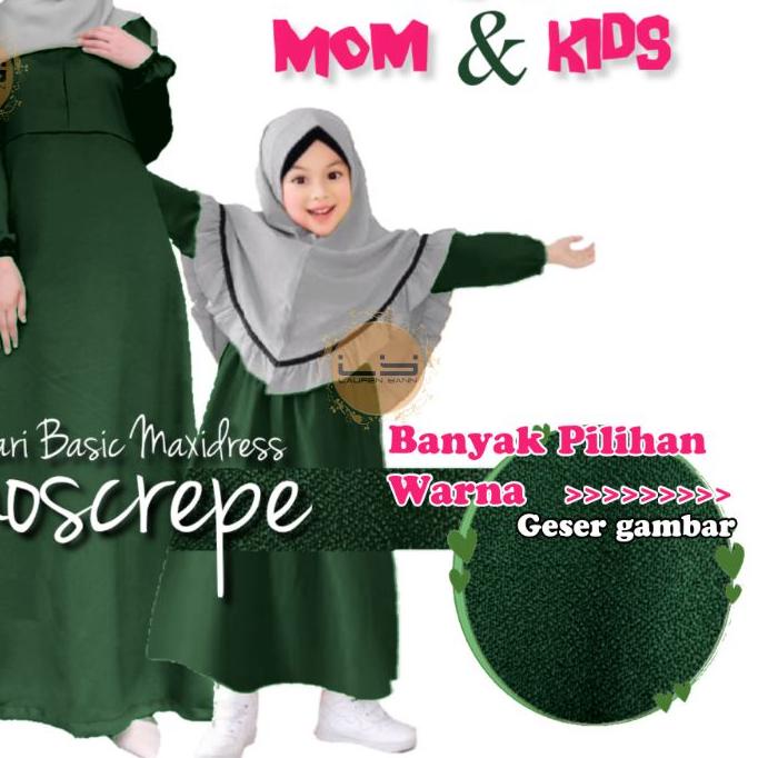 ◘ LY ELYE FASHION - MOANA MOSCREPE MOSLEM FAMILY COUPLE SARIMBIT IBU ANAK BUSUI COMO CREPE SYARI BAS