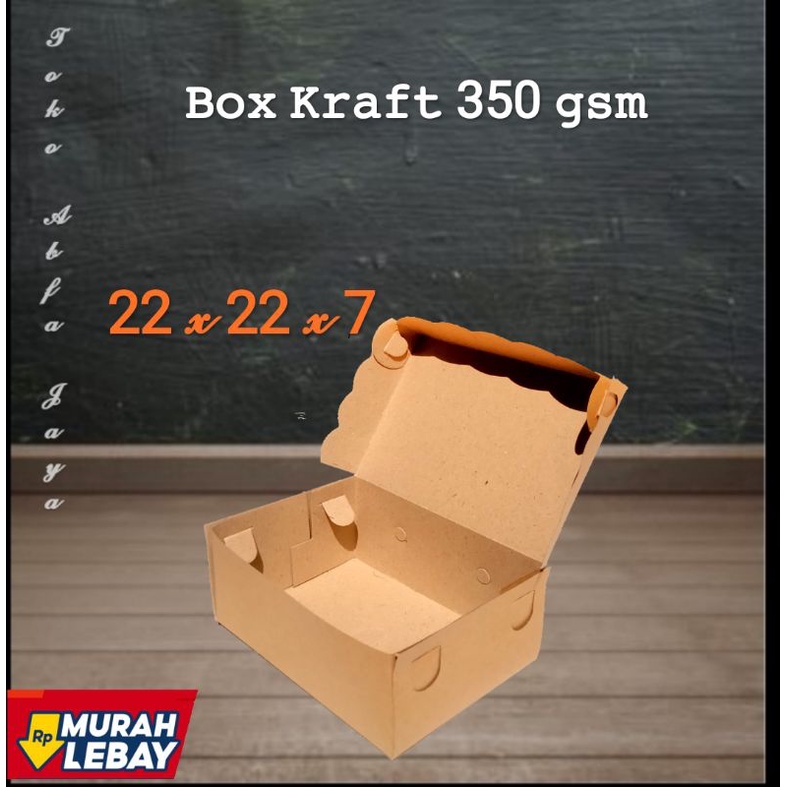 

(Box murah) Box kraft 22 x 22 x 7 coklat renda .tebal 350 gsm. cocok untuk packing, snack, kue, roti, souvenir dll