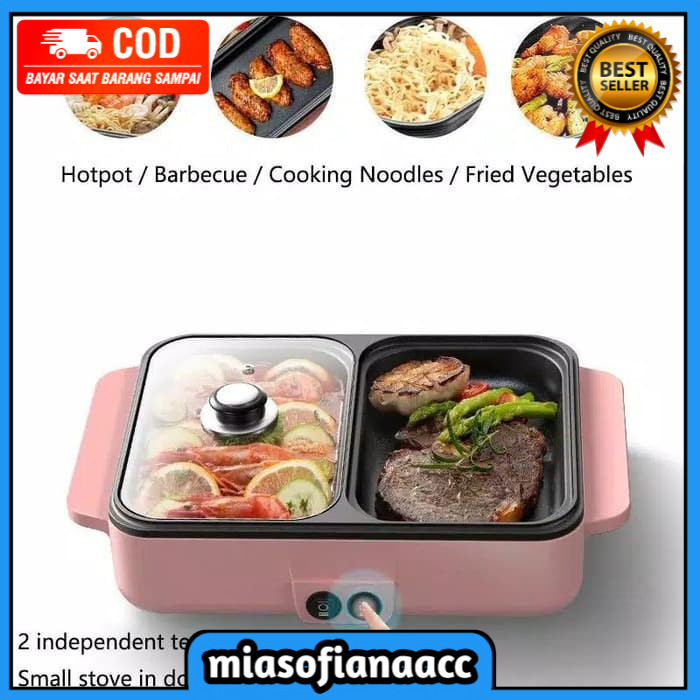 (COD) Pemanggang Pemanas Merek FLECO Multi Functional Rinse One Pot Model 601 HOT POT shabu-shabu