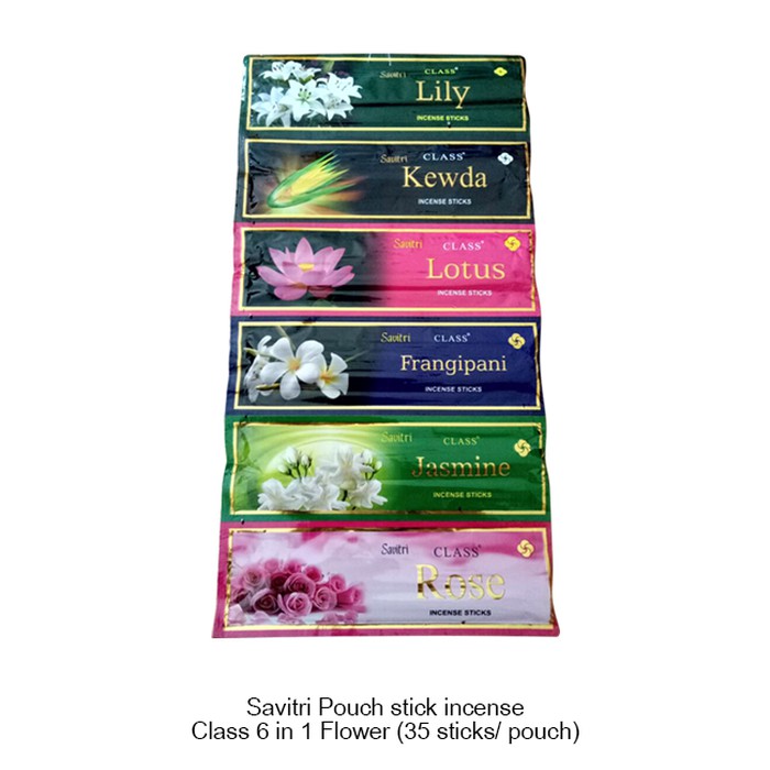 Dupa/Hio Wangi Harum Savitri Pouch Stick Incense India Renceng 6 in 1 flower