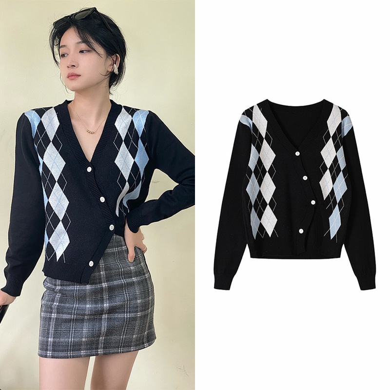 [COD&amp;READY STOK]Atasan lengan panjang kardigan rajut  wanita retro fashion korean style Knit cardigan