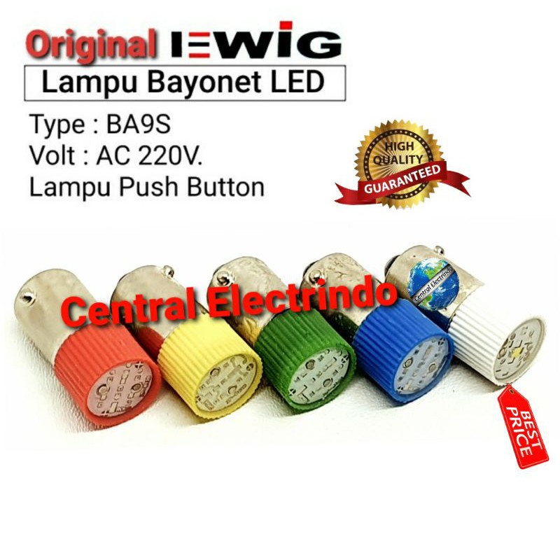 Lampu Bayonet LED EWIG BA9S AC 220V Lampu Push Button.