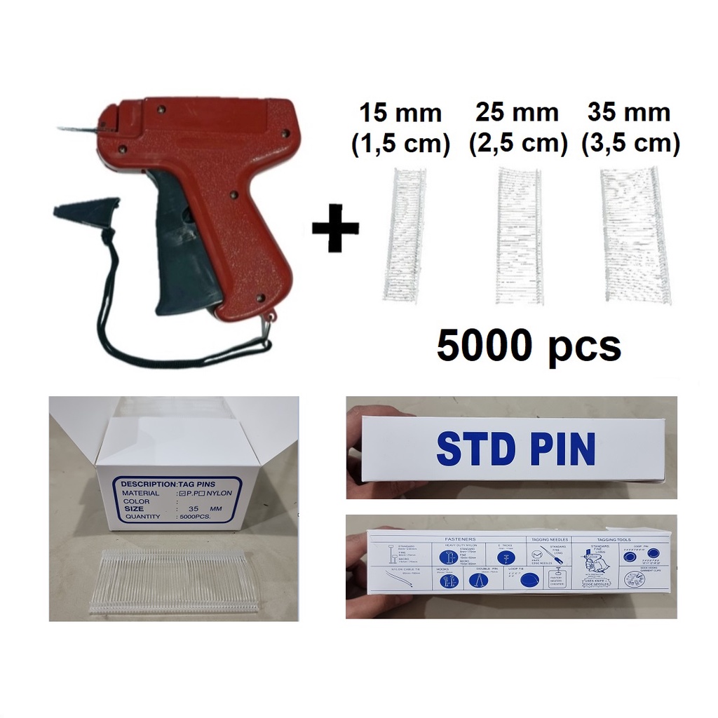 SJ3737 Tag Gun + Isi 5000 pcs Paket Tembakan Label Baju