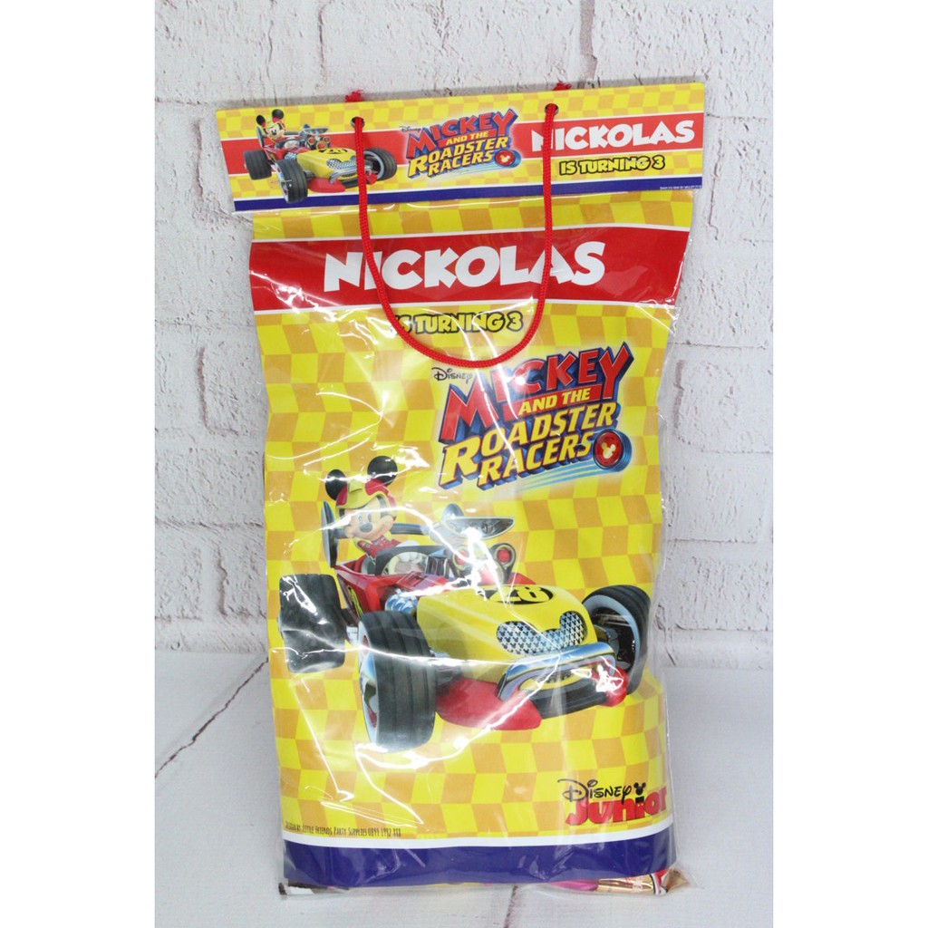 

plastik snack mickey and the roadster racers / plastik bingkisan snack mickey / kantong snack mickey