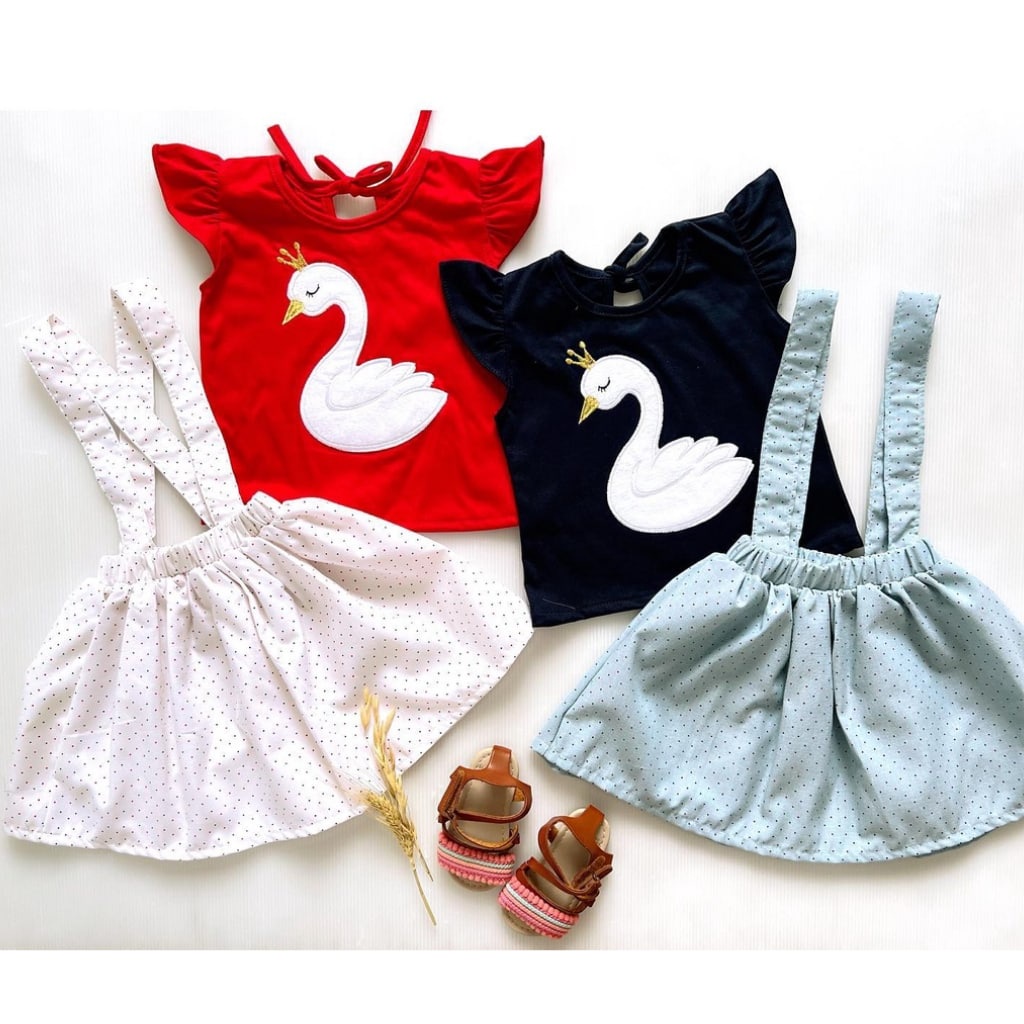 BARU! LIK017 - 4in1 Overall Jumpsuit Sepatu Bandana Anak Bayi Cewek Lucu Casual Pergi Jalan