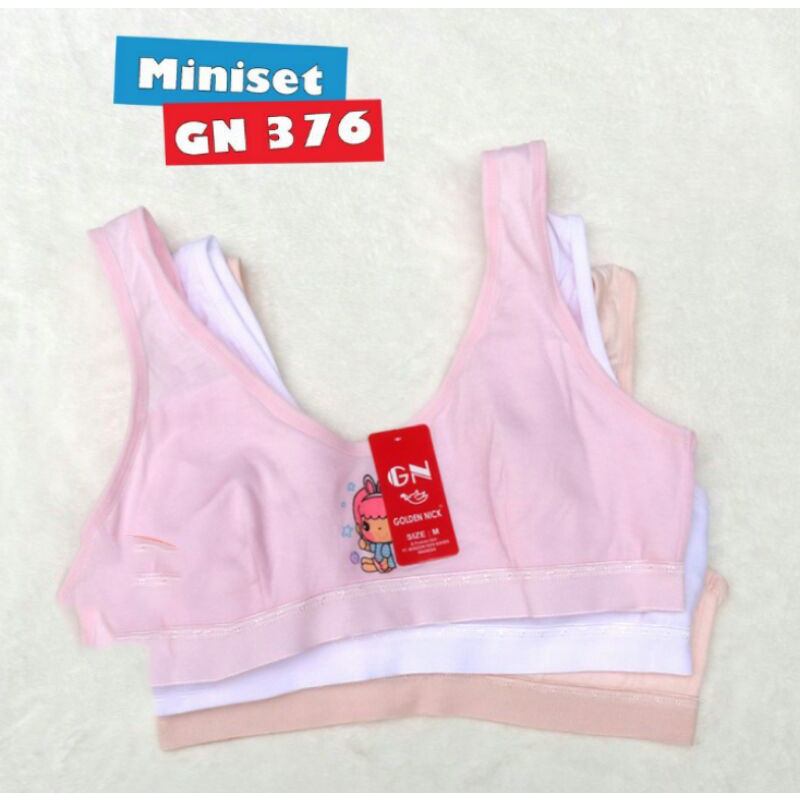 3 Pcs Miniset Golden Nick 376 - Miniset Anak Perempuan - Kait Belakang