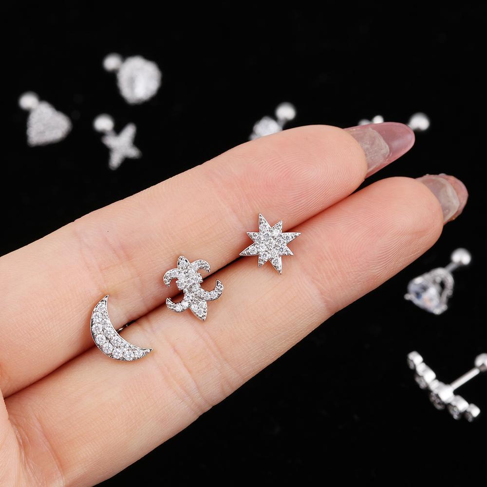 Solighter Tragus Cartilage Piercing Steel Aksesoris Ears Stud Helix Anting Tulang Telinga