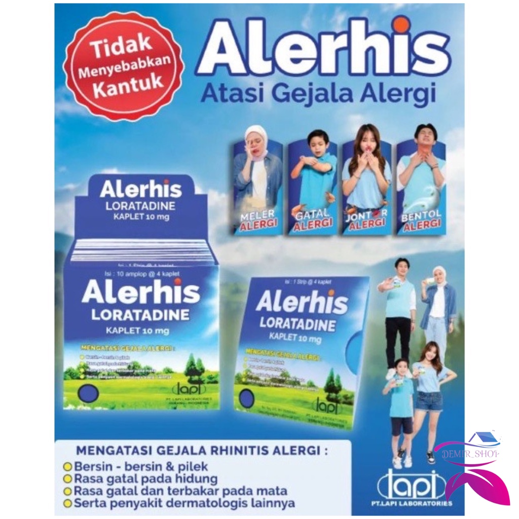 Alerhis Loratadine Obat  Anti Alergi Kulit - Strip