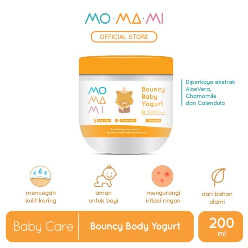 Momami Bouncy Baby Yogurt Body Lotion 200 ml Krim Pelembab Bayi