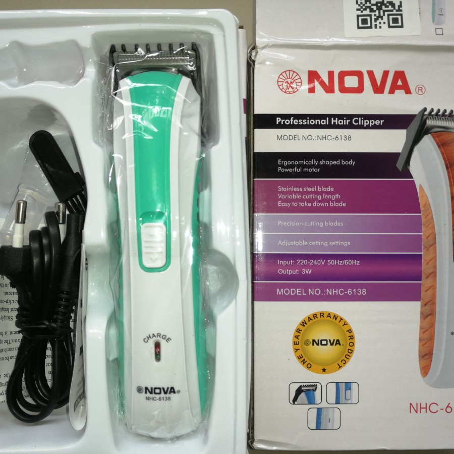 Promo Terbaru!!! Alat Cukur Rambut / Kumis / Jenggot / Jambang Nova NHC-6138 Charger Portable Berkualitas