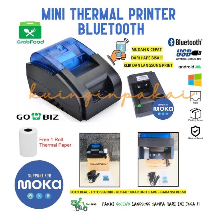 PRINTER KASIR THERMAL BLUETOOTH-USB 58MM [MOKA POS/MAJOO/BRILINK] ORI KUINGINPAKAI