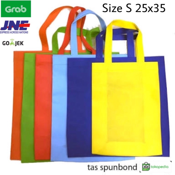 

NEW Tas Kain Spunbond Spunbon HLS Lipat Samping S 25x35 Tas Belanja Furing