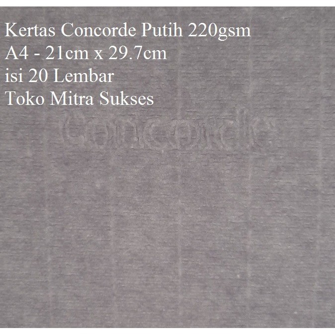 

Kertas Concorde 220gram A4 Putih isi 20 Lembar