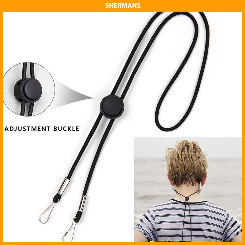 

[Ready Stock❤️]Adjustable Windproof Rope Buckle Elastis Band Masker Lanyard Hat dengan Hood String sherman