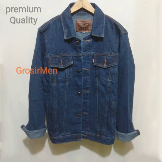 Jaket Jeans Pria Jaket Pria Jaket Denim Cowok Jeans Warna Biru Tua Biowash Jacket Cwo Murah
