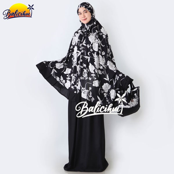 Balicihui Mukena Alina Hitam 2 Mukena Bali Dewasa by Balicihui