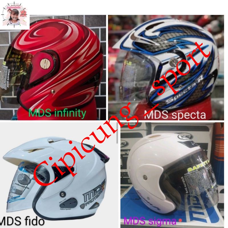 kaca helm MDS infinity MDS specta MDS FIDO MDS SIGMA MDS SPORT R3 helm Yamaha aerox 155 Doble visor 