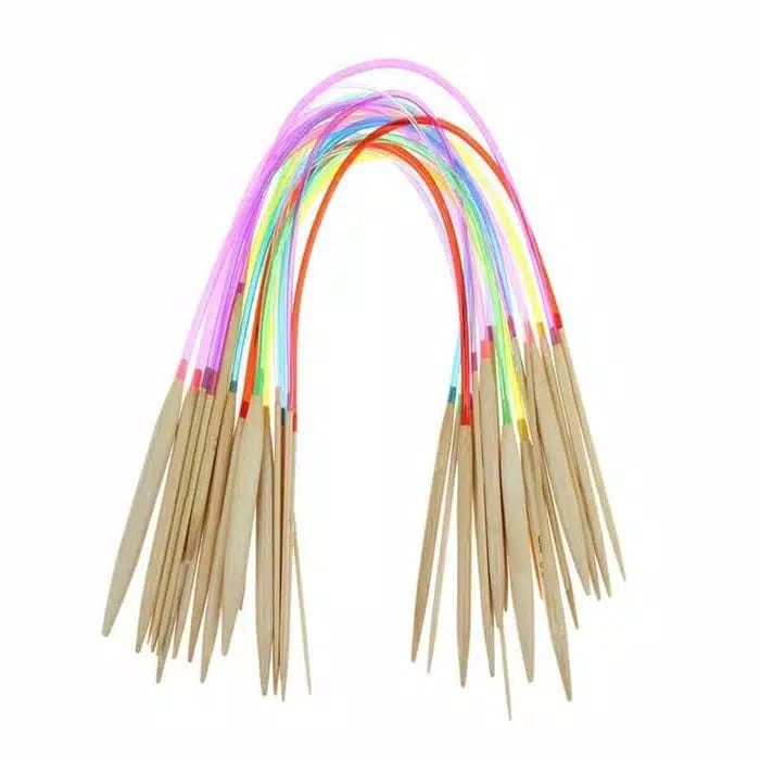 CIRCULAR - Breien (Alat Rajut) Knitting Bamboo Needles - 40, 60, 80, 100 cm ANK - SET