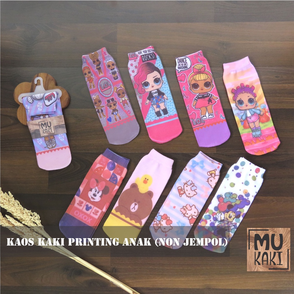 Kaos Kaki Printing Anak Karakter Murah Mukaki J