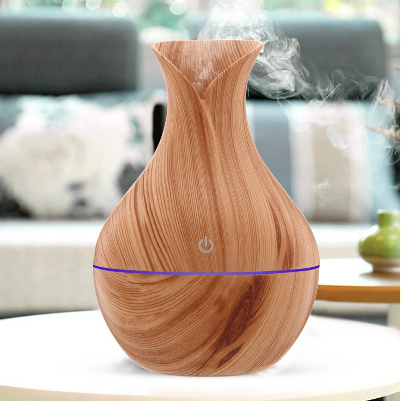 [TAFFWARE] Humidifier Aromatherapy Ultrasonic Pewangi Ruangan Air Diffuser Aroma Terapi Purifier Oil Nano Spray-Guci Kuning Kayu