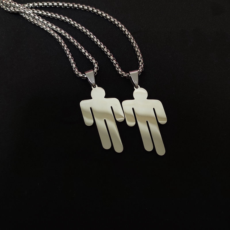 Kalung Dengan Liontin Billie Eilish Bahan Titanium Steel Gaya Hip Hop