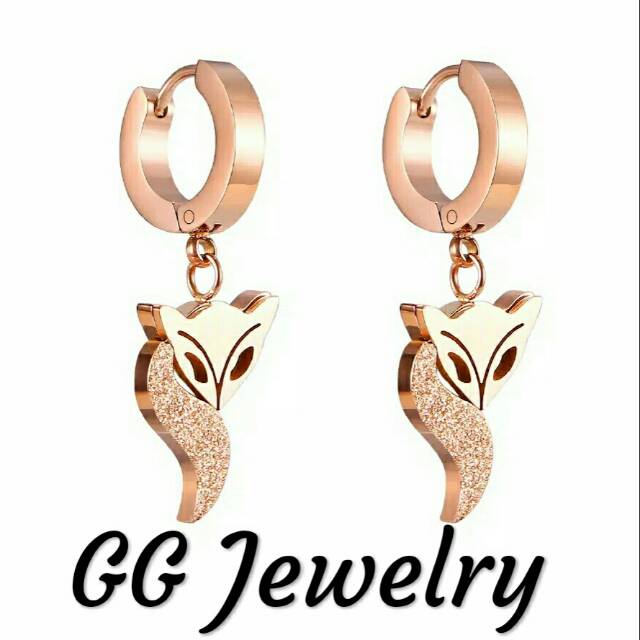 GG Anting Jepit Aksen Rubah Titanium#AT-107B