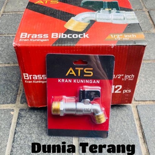 Kran Tembok Kuningan ATS MINI KECIL 1/2 in Peg Kecil Drat Taman - Kran Kuningan Hitam Putih - Kran Valve Kran Bola Handle Pendek - Brass Bibcock ATS