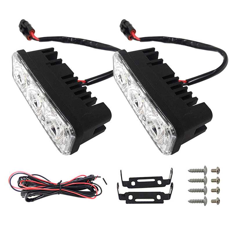 (100% BARANG ORI) DRL Lampu Mobil LED Car Light Daytime Waterproof 1 Pair - HT7