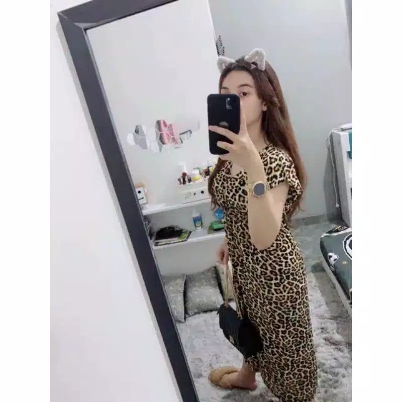 Daster Manohara Motif Leopard Macan Tutul Busui Bahan Rayon Bali Murah