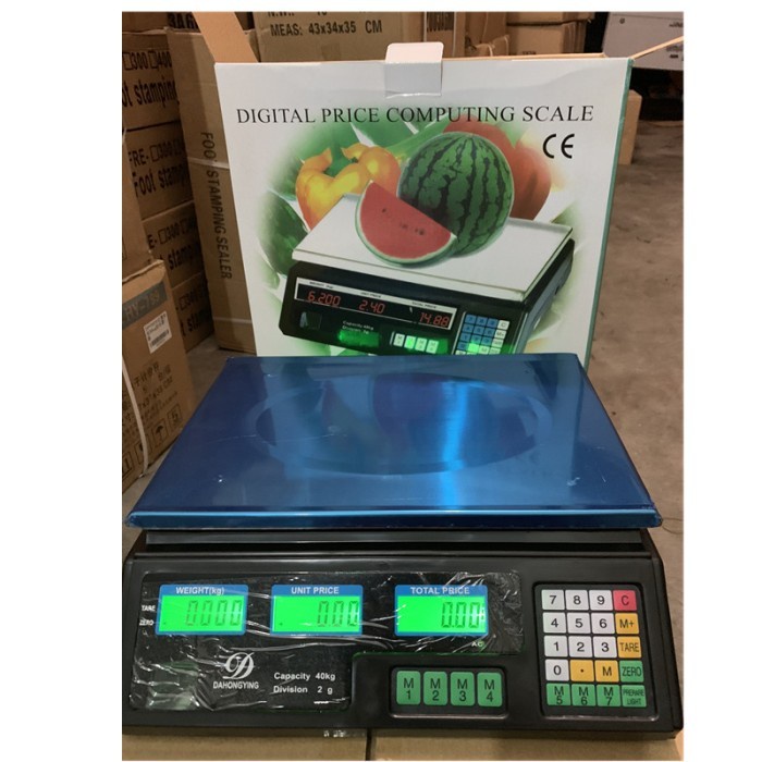 Timbangan Buah DIgital Computing Scale 40kg Double Display Bisa Charge