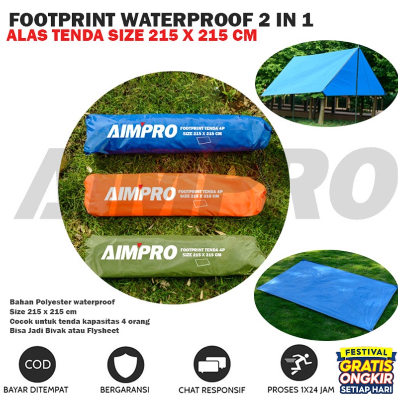 FOOTPRINT - ALAS TENDA 2-3 ORANG UKURAN 215X150 CM / 215x215 cm