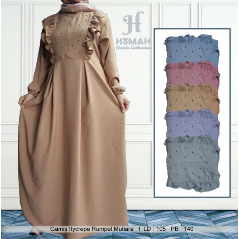 Long Dress Innayah | Fashion Muslim Gamis Mutiara Busui Friendly