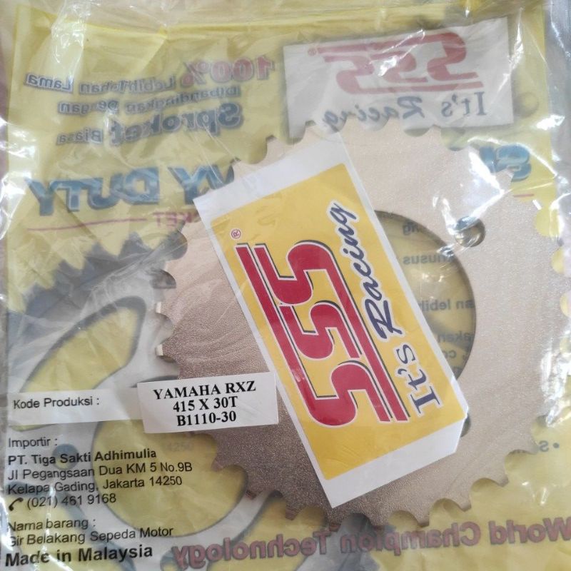 Gear Belakang SSS 415 28 30 31 32 33 34 35 36 37 38 39 40 41 RXZ RXKing Jupiter Vega MX FIZR-415-30