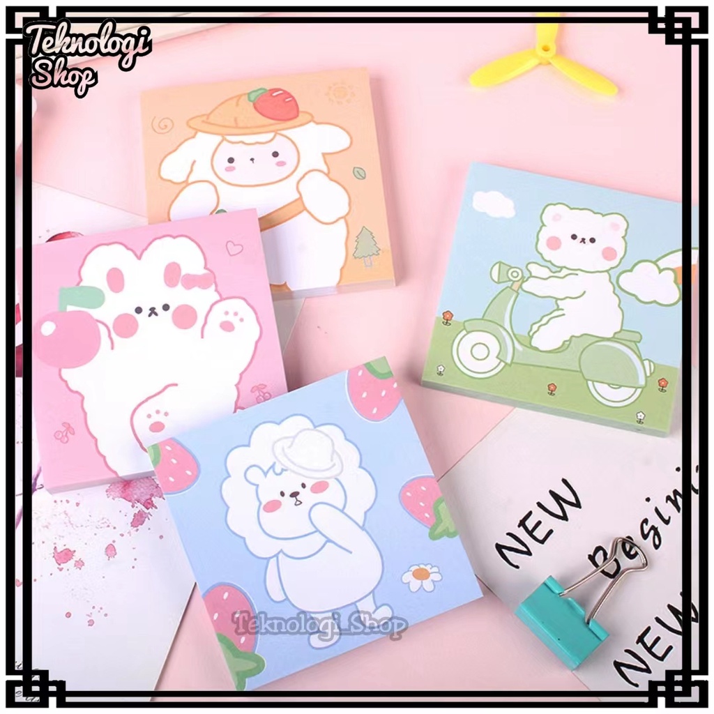 Sticky Notes Memopad Desain karakter Esthetic Cute (80 lembar)