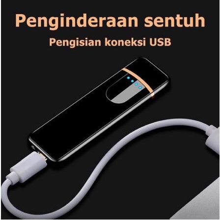 USB Rechargeable Touchscreen Elektronik Dual Pulse Arc Rokok Lighter Lighting Lebih Ringan