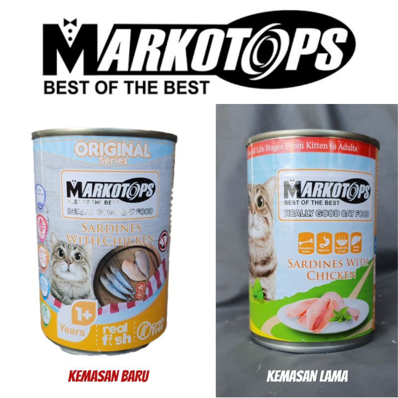 Markotops Sardines with Chicken 400gr (Kuning) Original Series - Makanan Kucing Markotop Kaleng untu