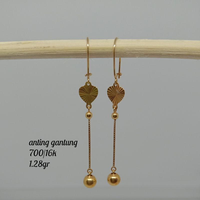 ANTING GANTUNG EMAS KUNING KADAR 700/16K 1.28 GR