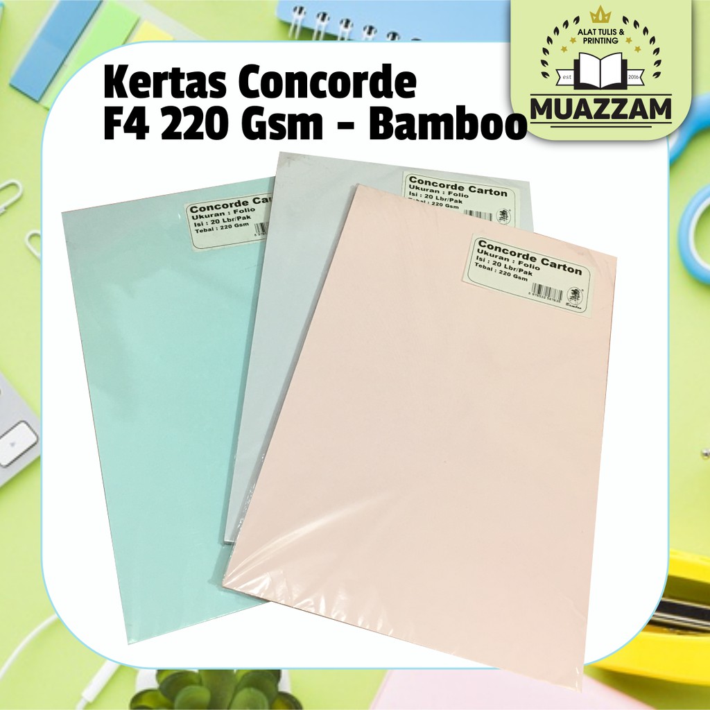 

Kertas Concorde Carton F4 Bamboo 220gram