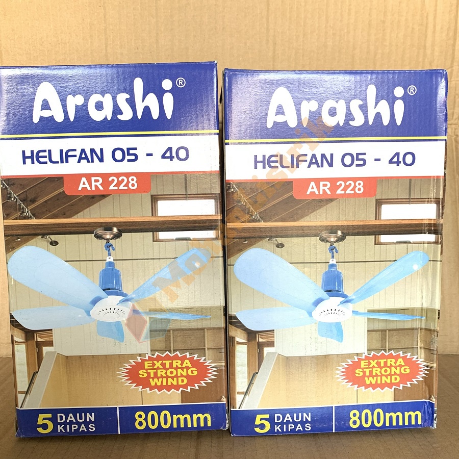 Arashi Helifan AR 228  Kipas Angin Gantung 5 Baling SNI