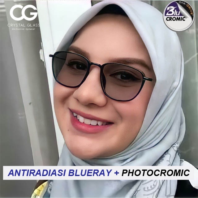 Kacamata Photocromic Blueray Unisex Minus Anti Radiasi Bahan Lentur