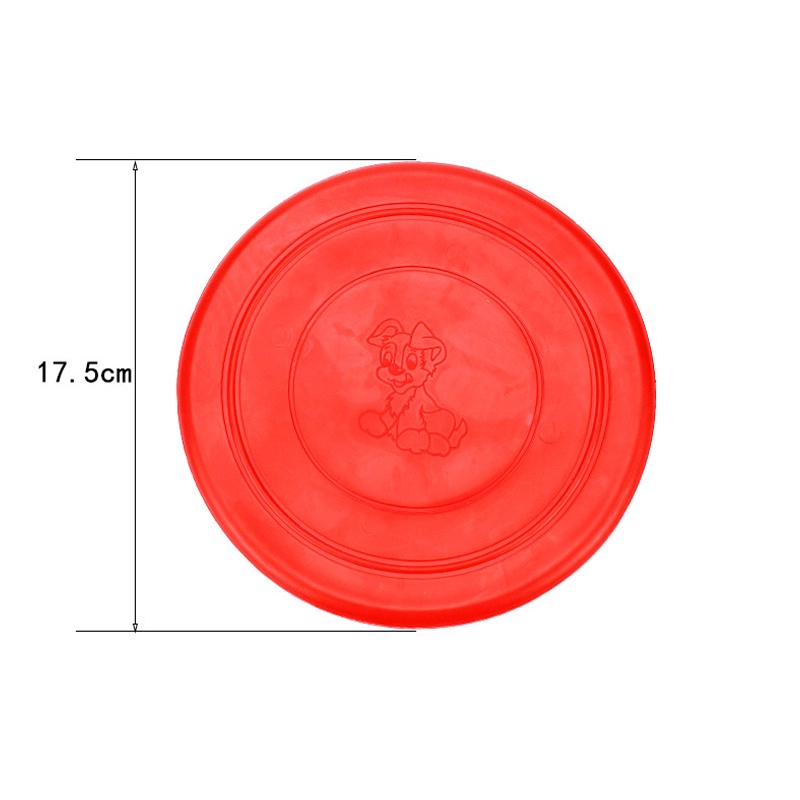 【Yayapet】17.5CM Mainan Anjing Lempar Tangkap Flying Frisbee Dog Play Outdoor Training Silikon Rubber Terbang Dog Toys Pet Mainan Hewan Piring