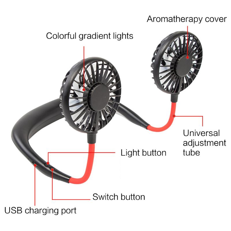 2020 Kipas Angin Mini Portable Dengan Lampu Led + Port Charger Usb