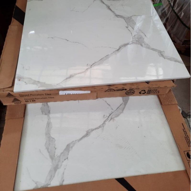 GRANIT MURAH 60X60 ARNA DAIVA WHITE GLOSSY