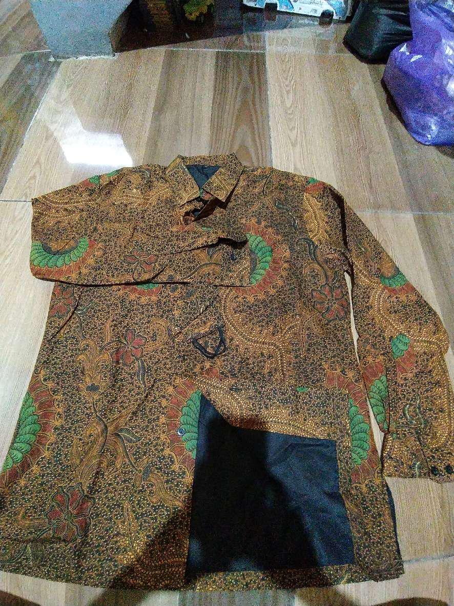 Kemeja Batik Pria Lengan Panjang Size M L Xl Xxl Atasan Kemeja Batik Panjang Free Masker