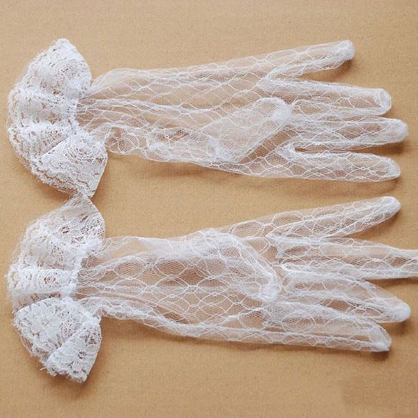 sarung tangan pengantin pendek short lace bridal wedding gloves jha002 (4i5)