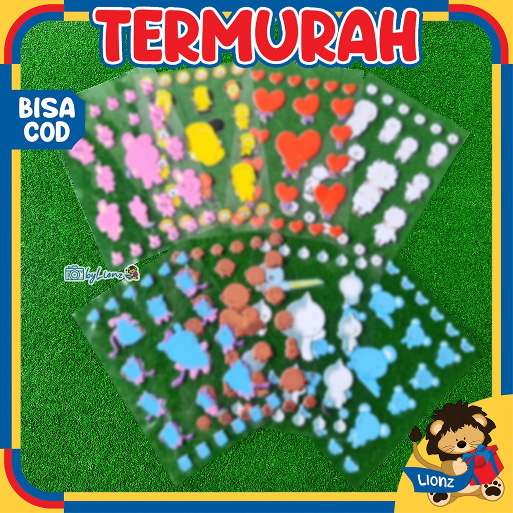 Sticker timbul bt21 / stiker 3D bt21