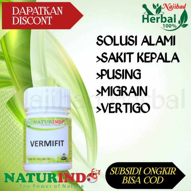 Obat Vertigo Alami Obat Vertigo Sakit Kepala Obat Sakit Kepala Vermifit Naturindo Shopee Indonesia